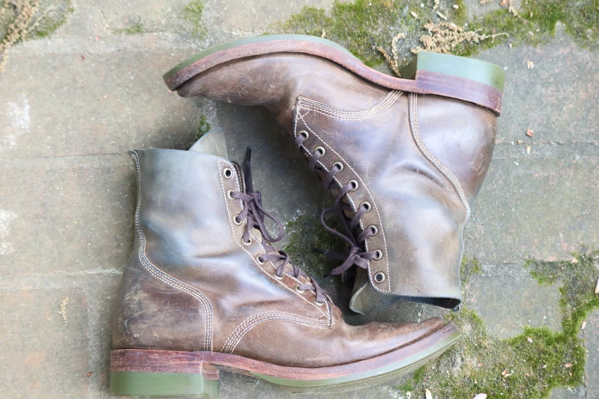 Photo by DinkyDog on April 4, 2026 of the Willie's Handmade Boots Boondocker in Maryam Olive Horsebutt.