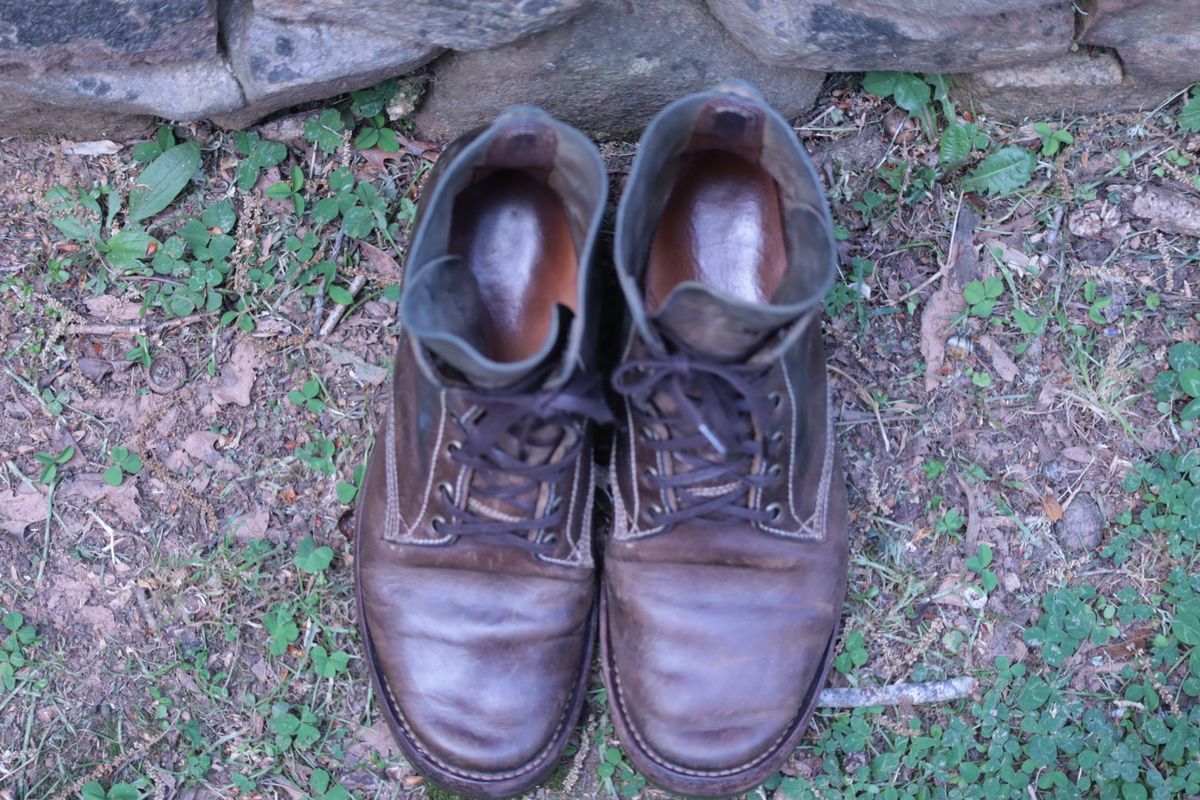 Photo by DinkyDog on April 4, 2026 of the Willie's Handmade Boots Boondocker in Maryam Olive Horsebutt.