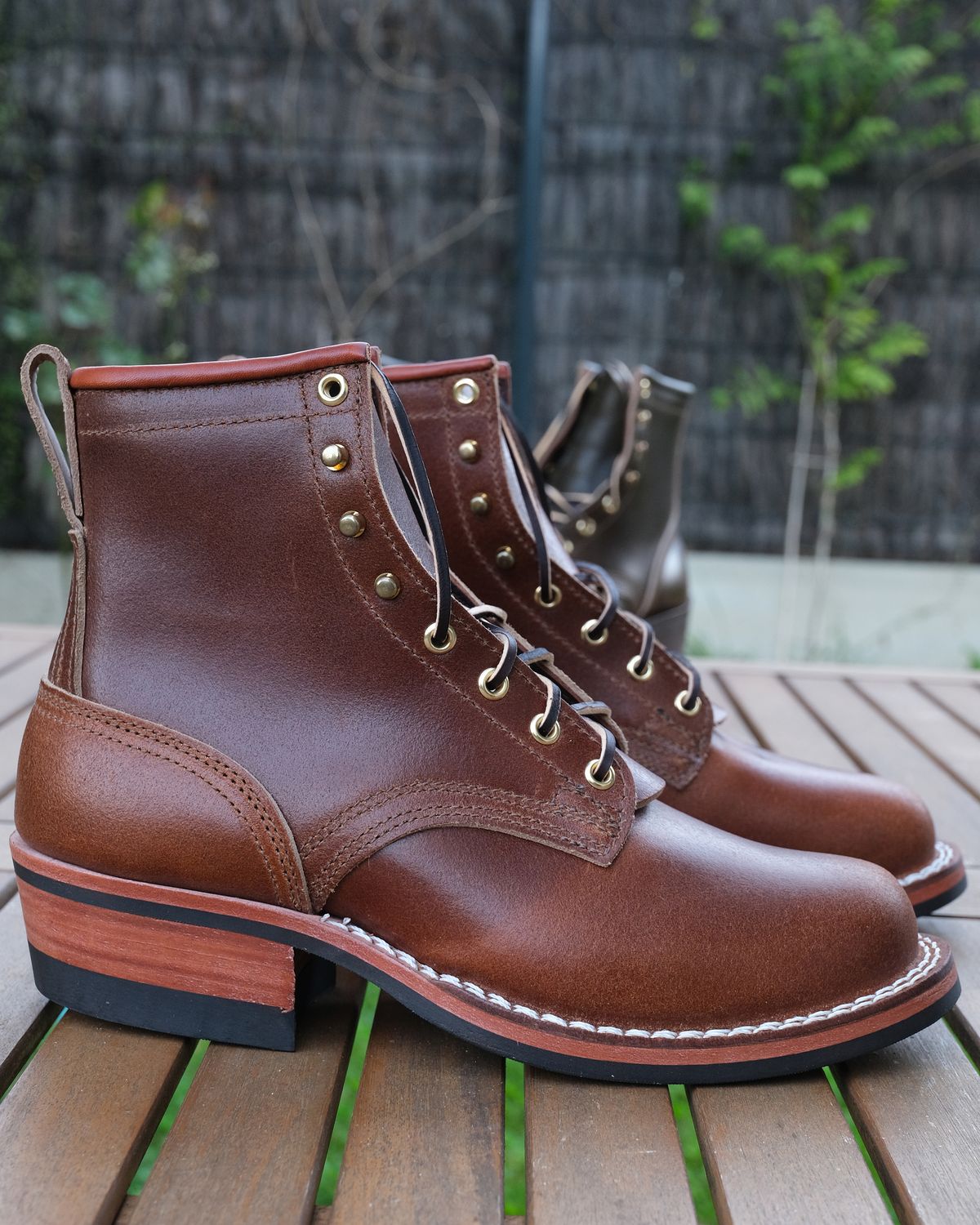Photo by Clemmach on October 1, 2025 of the Nicks Robert in Horween Ember Waxed Flesh.