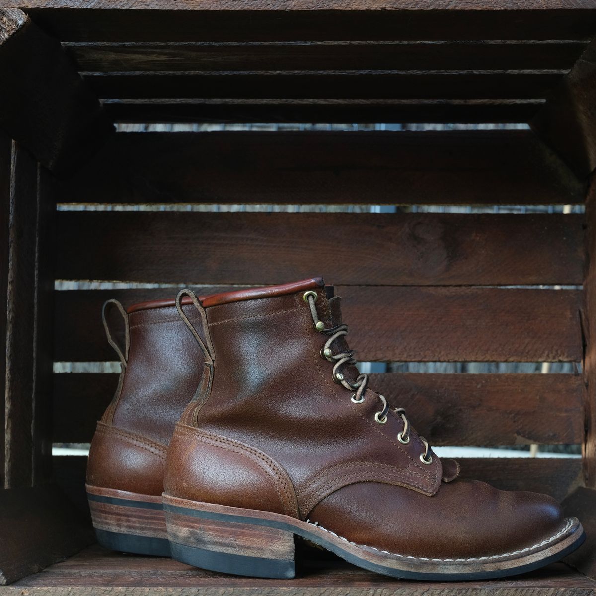 Photo by Clemmach on December 26, 2025 of the Nicks Robert in Horween Ember Waxed Flesh.