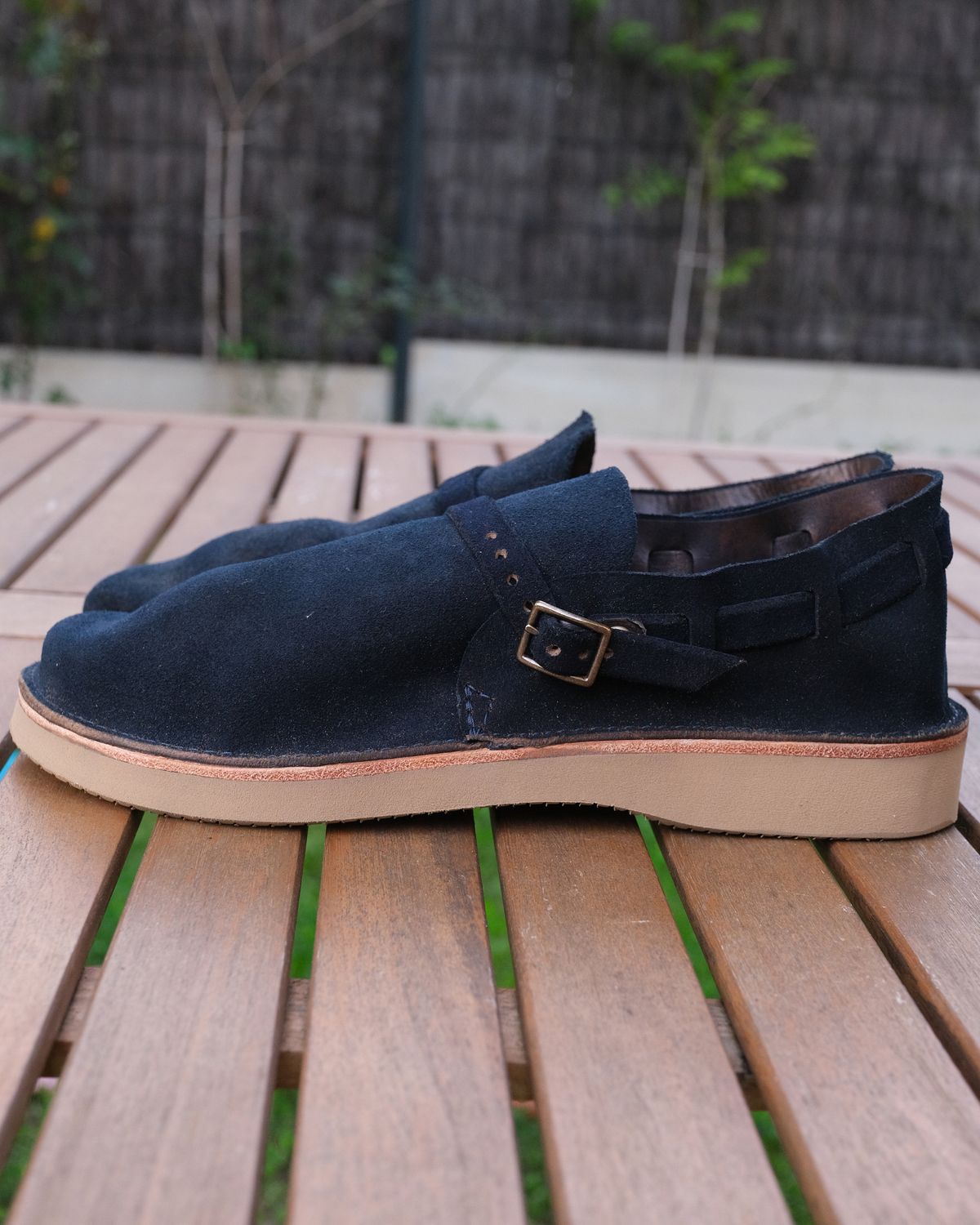 Photo by Clemmach on October 1, 2025 of the Oak Street Bootmakers Country Loafer in Horween Natural Indigo Chromexcel Roughout.