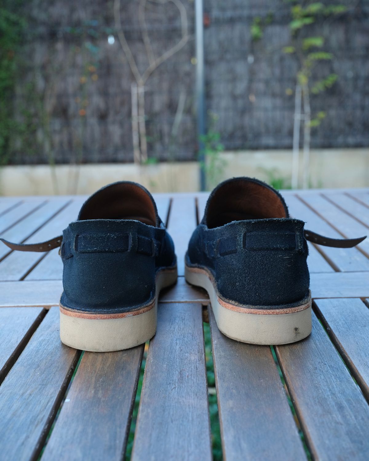 Photo by Clemmach on November 24, 2025 of the Oak Street Bootmakers Country Loafer in Horween Natural Indigo Chromexcel Roughout.