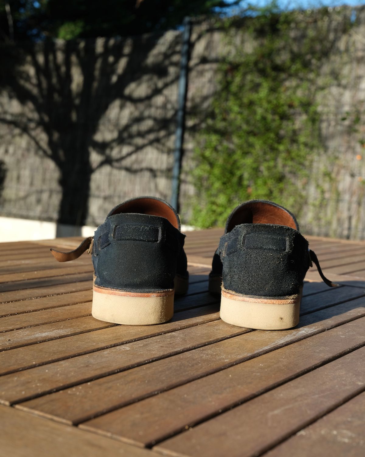 Photo by Clemmach on January 2, 2026 of the Oak Street Bootmakers Country Loafer in Horween Natural Indigo Chromexcel Roughout.