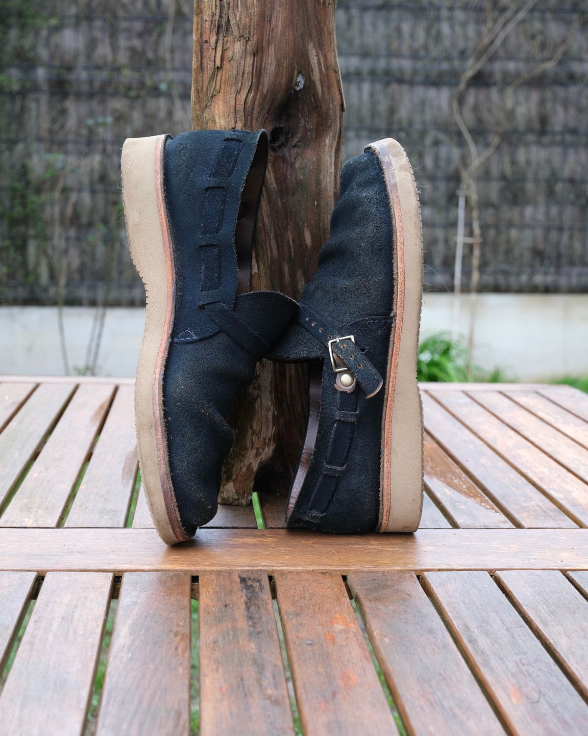 Photo by Clemmach on February 23, 2026 of the Oak Street Bootmakers Country Loafer in Horween Natural Indigo Chromexcel Roughout.
