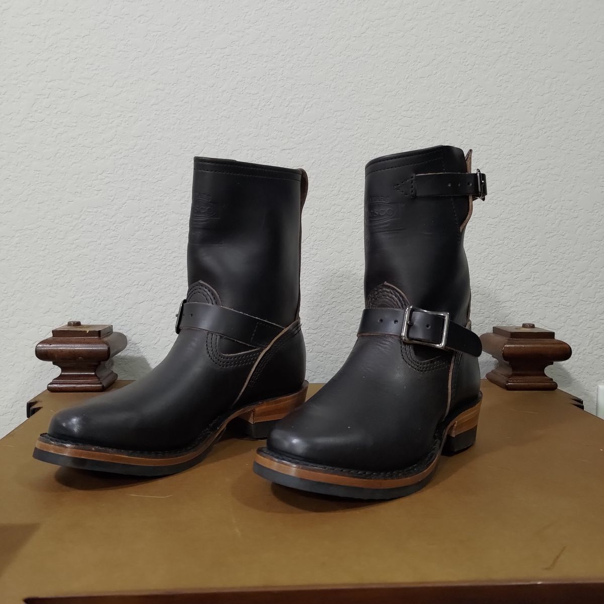 Photo by 3ringCircu5 on October 15, 2025 of the Wesco Boss Engineer Boot in Horween Black Chromexcel.