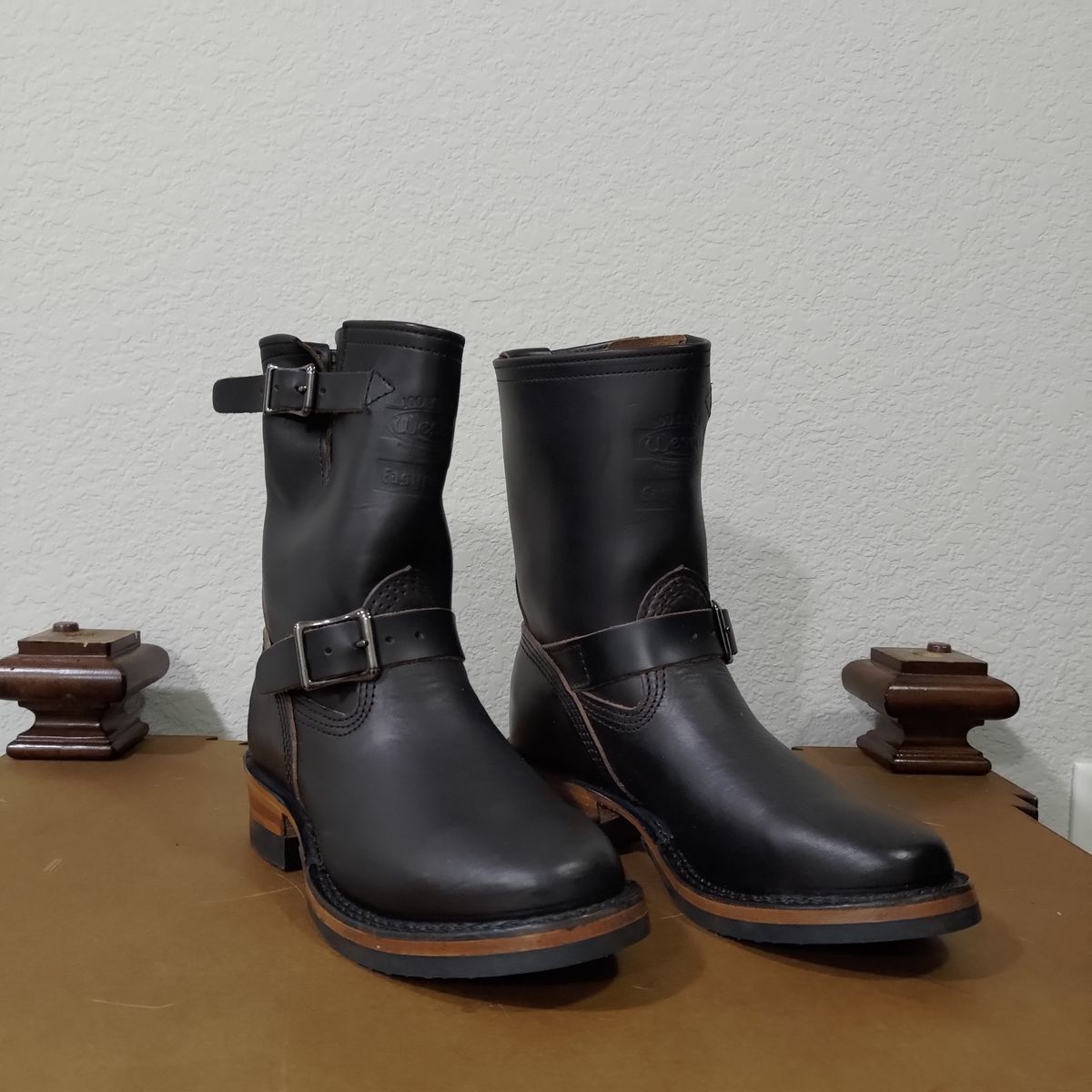 Photo by 3ringCircu5 on October 15, 2025 of the Wesco Boss Engineer Boot in Horween Black Chromexcel.