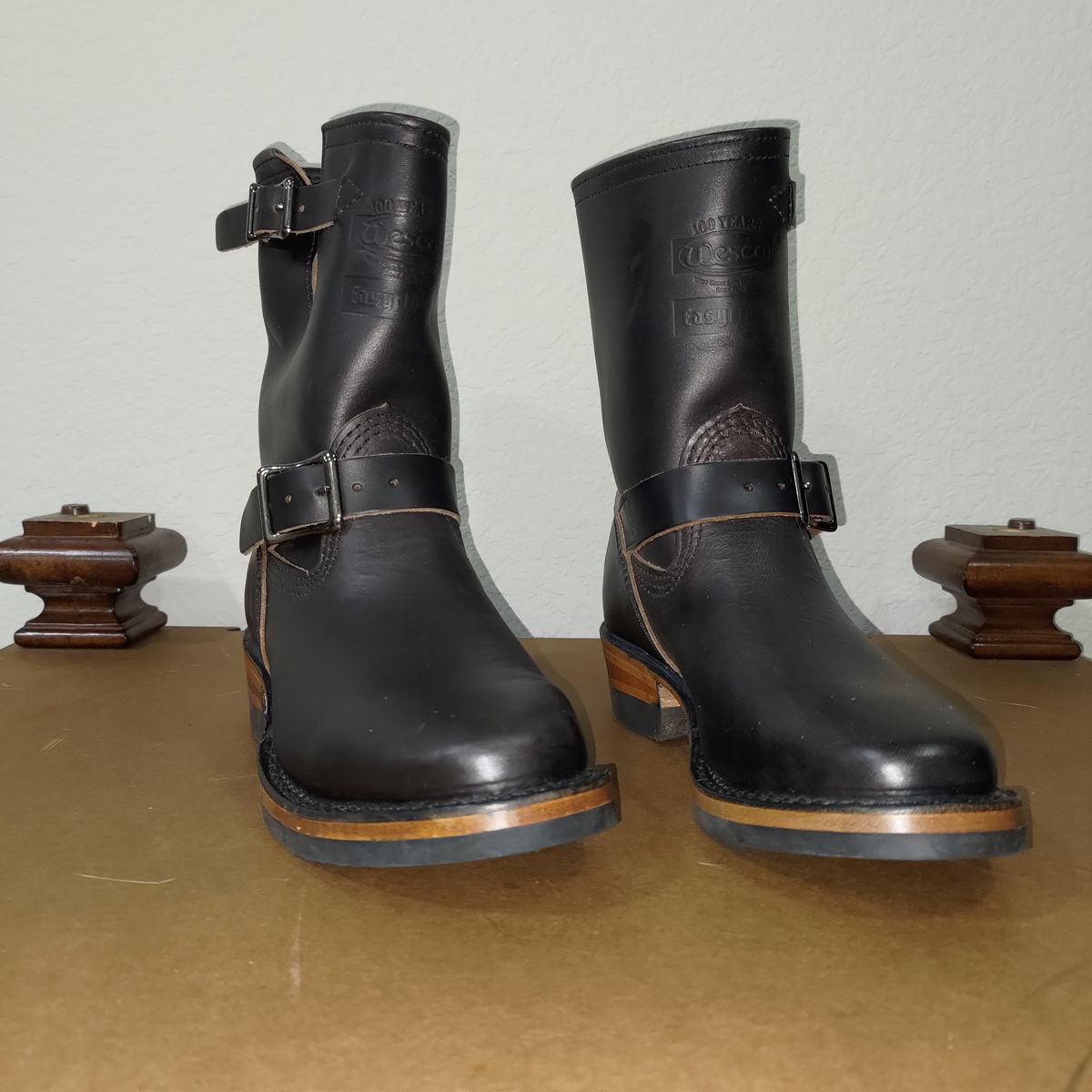 Photo by 3ringCircu5 on October 15, 2025 of the Wesco Boss Engineer Boot in Horween Black Chromexcel.
