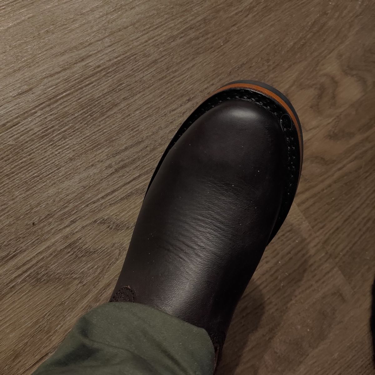 Photo by 3ringCircu5 on October 15, 2025 of the Wesco Boss Engineer Boot in Horween Black Chromexcel.