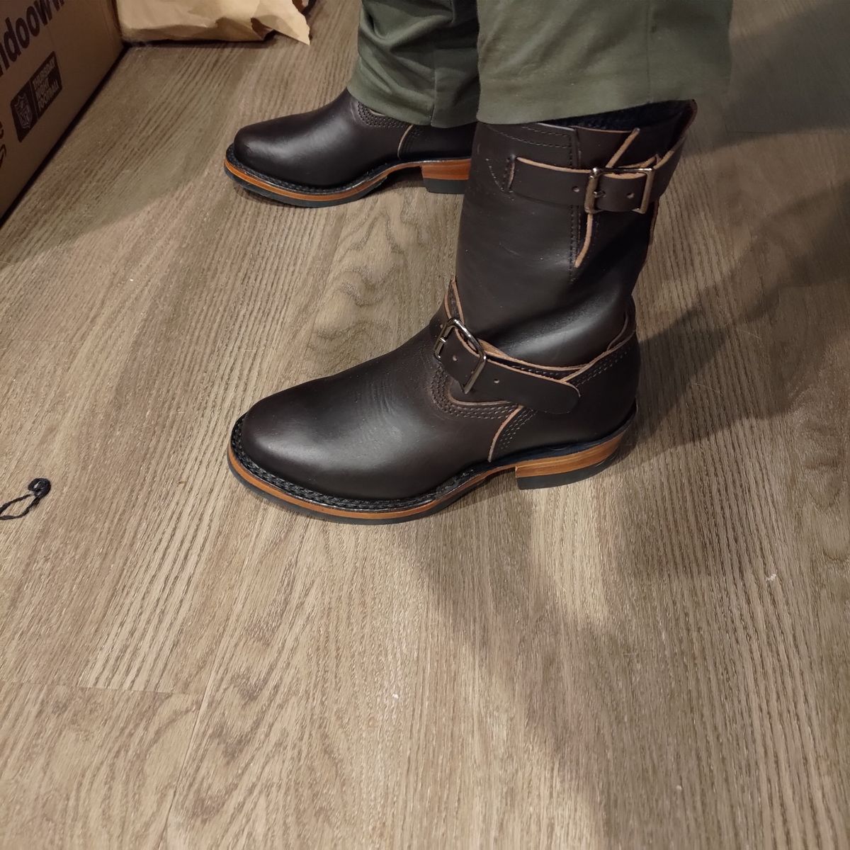 Photo by 3ringCircu5 on October 15, 2025 of the Wesco Boss Engineer Boot in Horween Black Chromexcel.