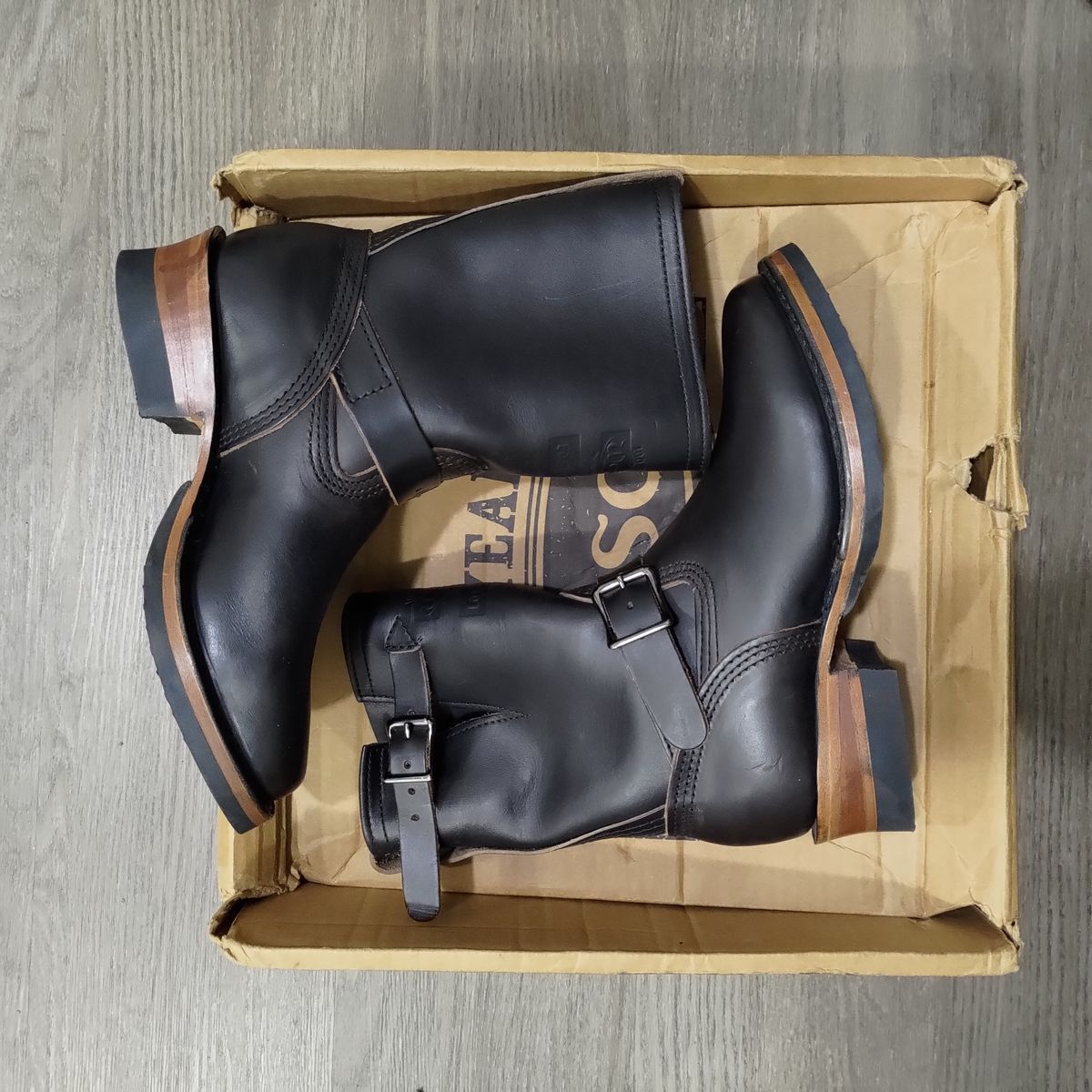 Photo by 3ringCircu5 on October 15, 2025 of the Wesco Boss Engineer Boot in Horween Black Chromexcel.