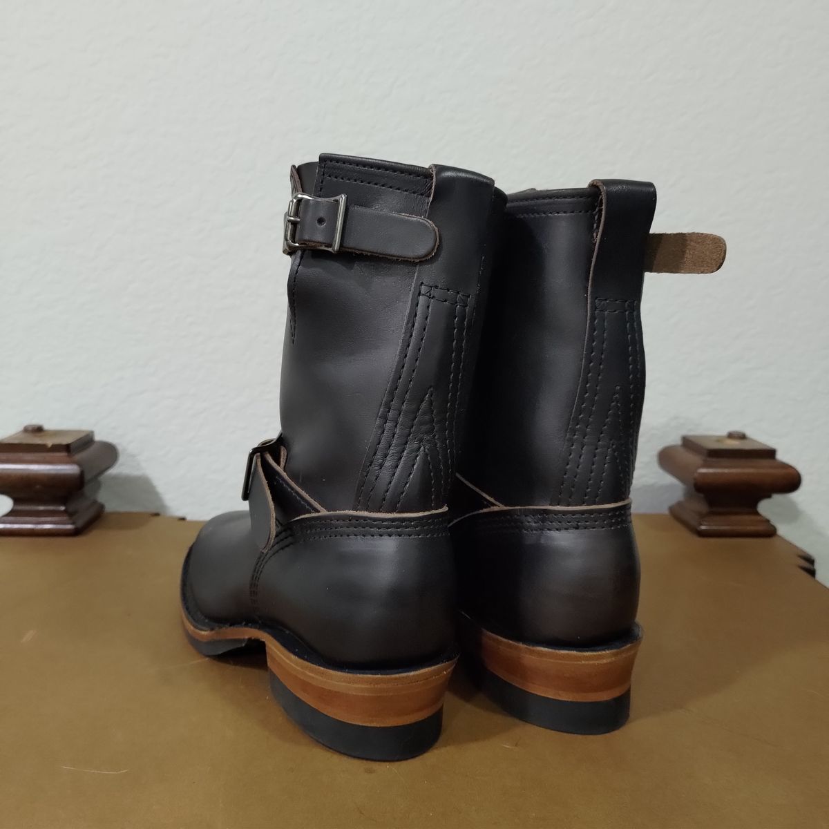 Photo by 3ringCircu5 on October 15, 2025 of the Wesco Boss Engineer Boot in Horween Black Chromexcel.