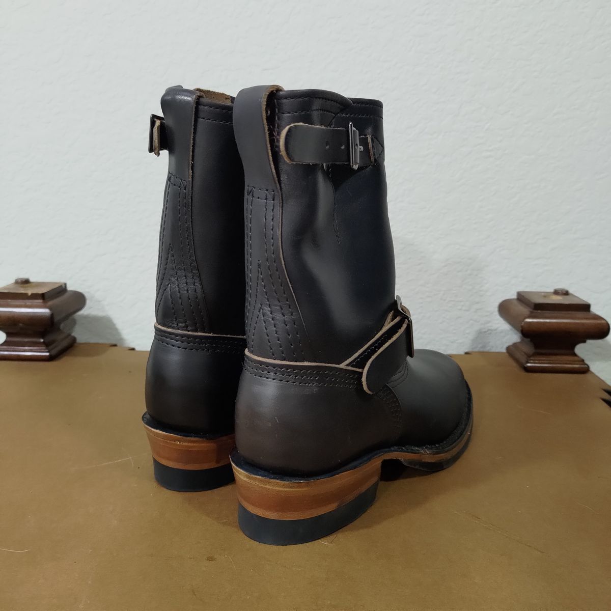 Photo by 3ringCircu5 on October 15, 2025 of the Wesco Boss Engineer Boot in Horween Black Chromexcel.