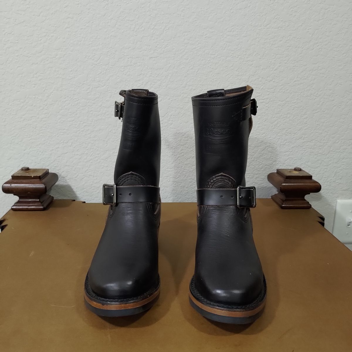 Photo by 3ringCircu5 on October 15, 2025 of the Wesco Boss Engineer Boot in Horween Black Chromexcel.