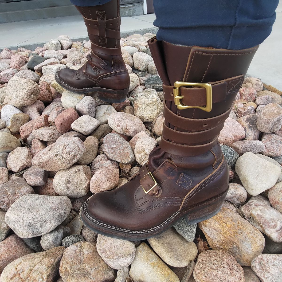 Photo by 3ringCircu5 on April 22, 2025 of the Nicks Heritage TankerPro in Horween Brown Chromexcel.