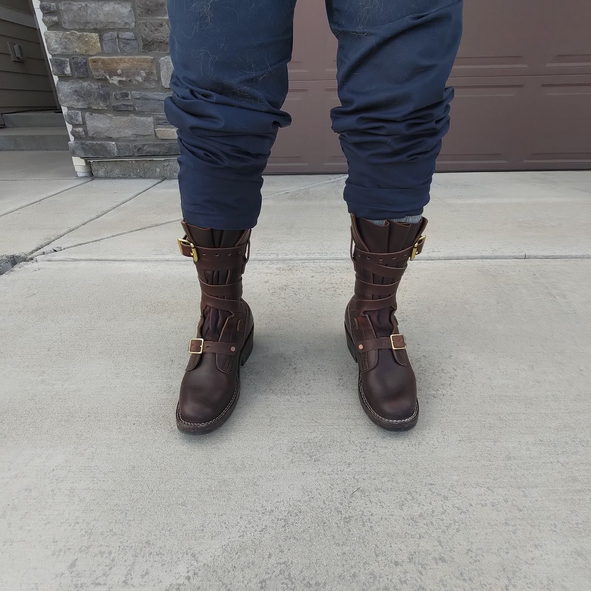 Photo by 3ringCircu5 on April 22, 2025 of the Nicks Heritage TankerPro in Horween Brown Chromexcel.