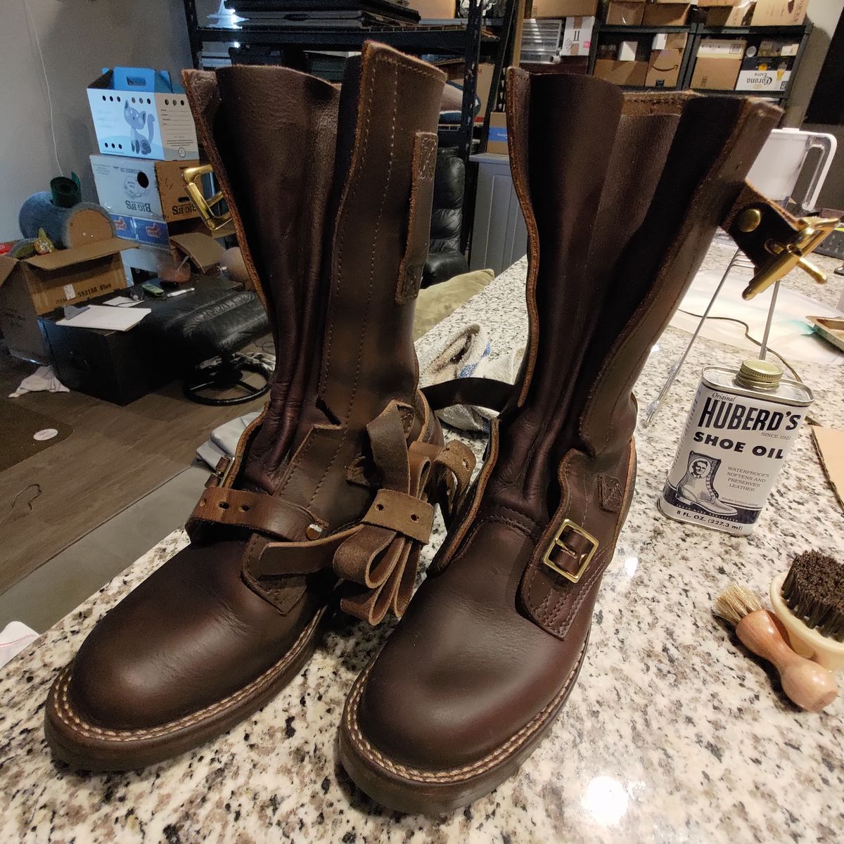 Photo by 3ringCircu5 on August 16, 2025 of the Nicks Heritage TankerPro in Horween Brown Chromexcel.
