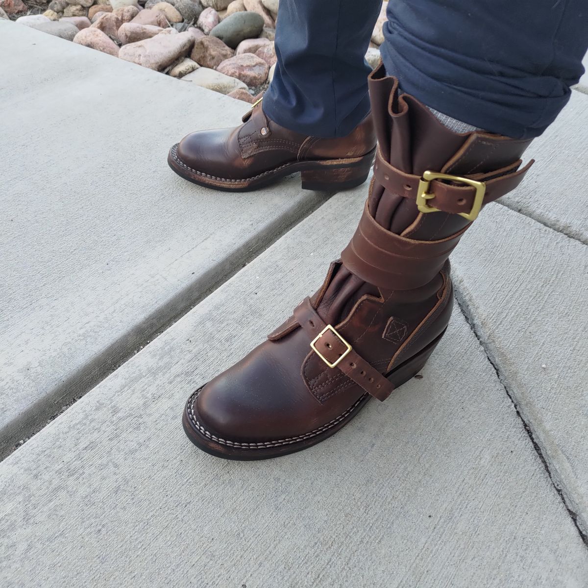 Photo by 3ringCircu5 on June 10, 2025 of the Nicks Heritage TankerPro in Horween Brown Chromexcel.