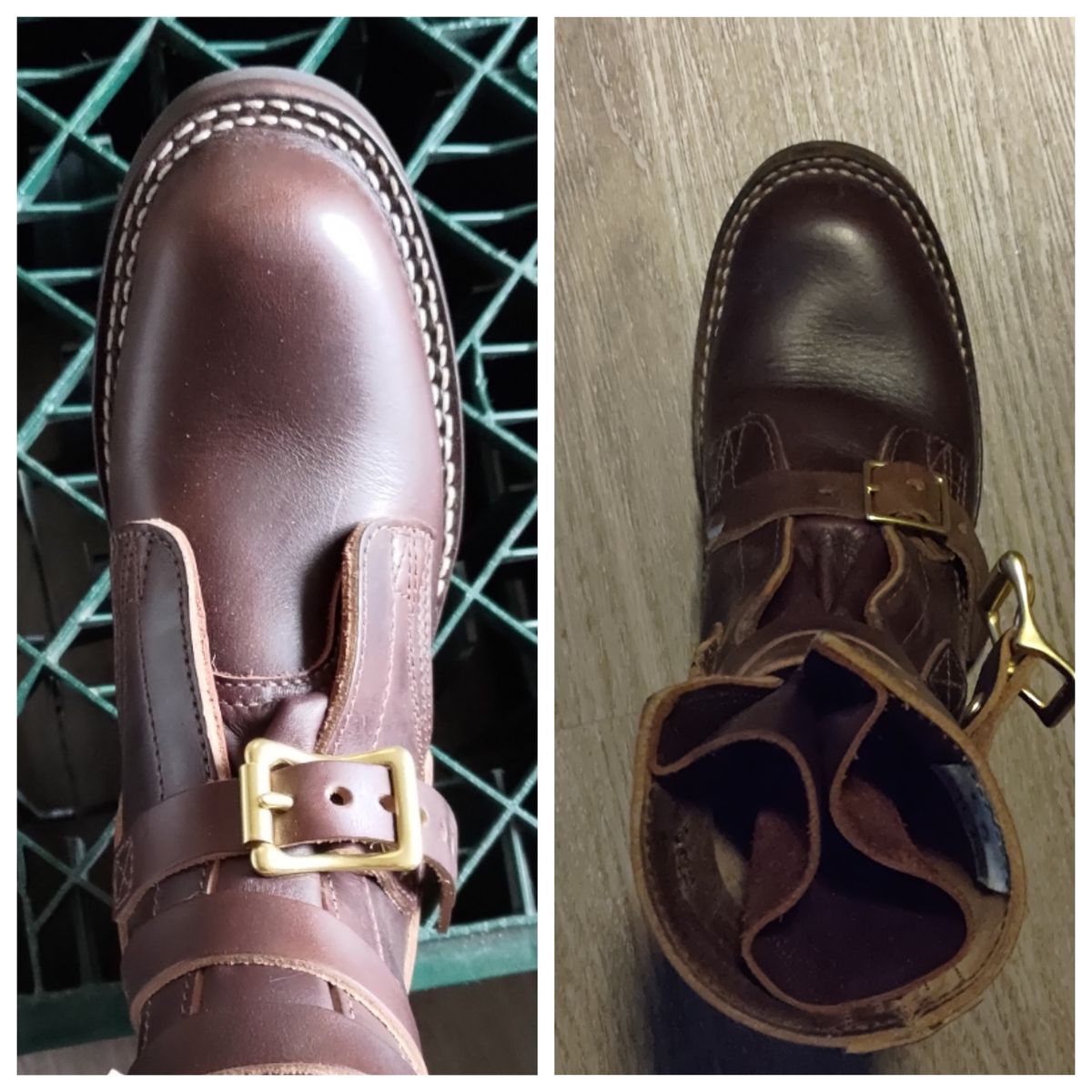Photo by 3ringCircu5 on January 20, 2026 of the Nicks Heritage TankerPro in Horween Brown Chromexcel.