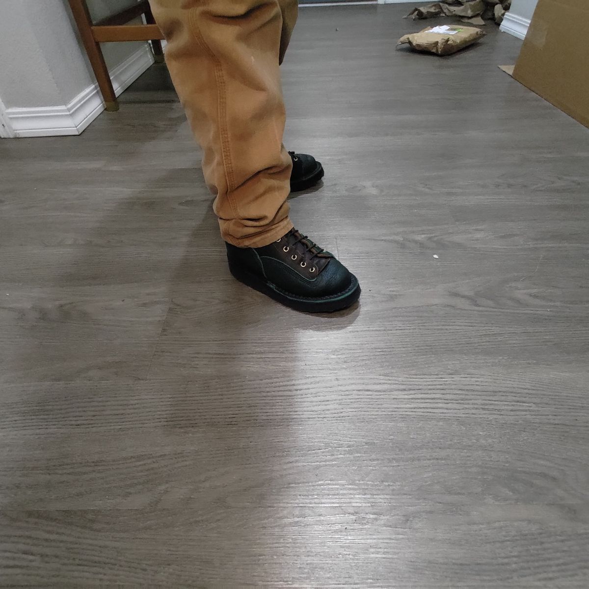 Photo by 3ringCircu5 on October 18, 2025 of the JK Boots Custom Model in Jurassic Bison & Horween Brown Waxed Flesh.