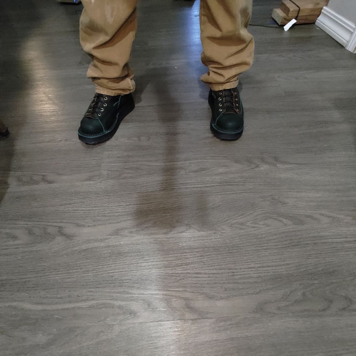 Photo by 3ringCircu5 on October 18, 2025 of the JK Boots Custom Model in Jurassic Bison & Horween Brown Waxed Flesh.