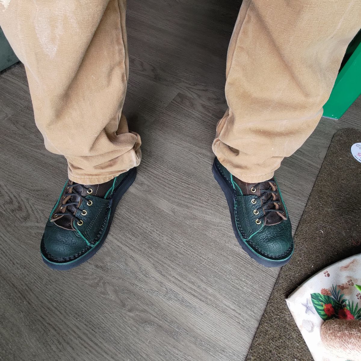 Photo by 3ringCircu5 on October 19, 2025 of the JK Boots Custom Model in Jurassic Bison & Horween Brown Waxed Flesh.