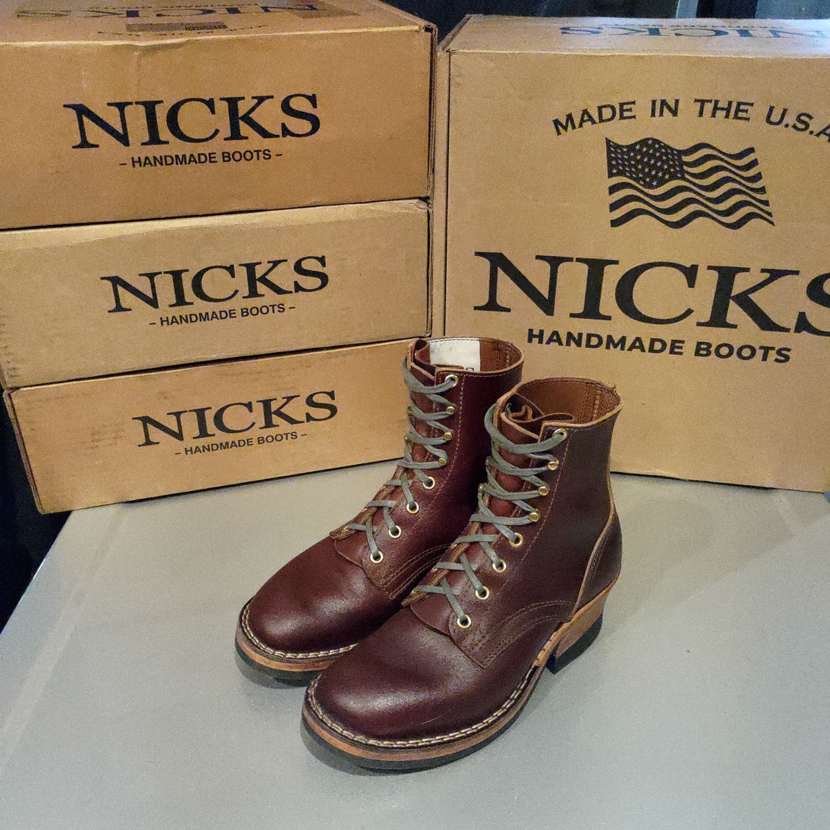 Photo by 3ringCircu5 on August 17, 2024 of the Nicks MTO in Horween Tan Waxed Flesh.