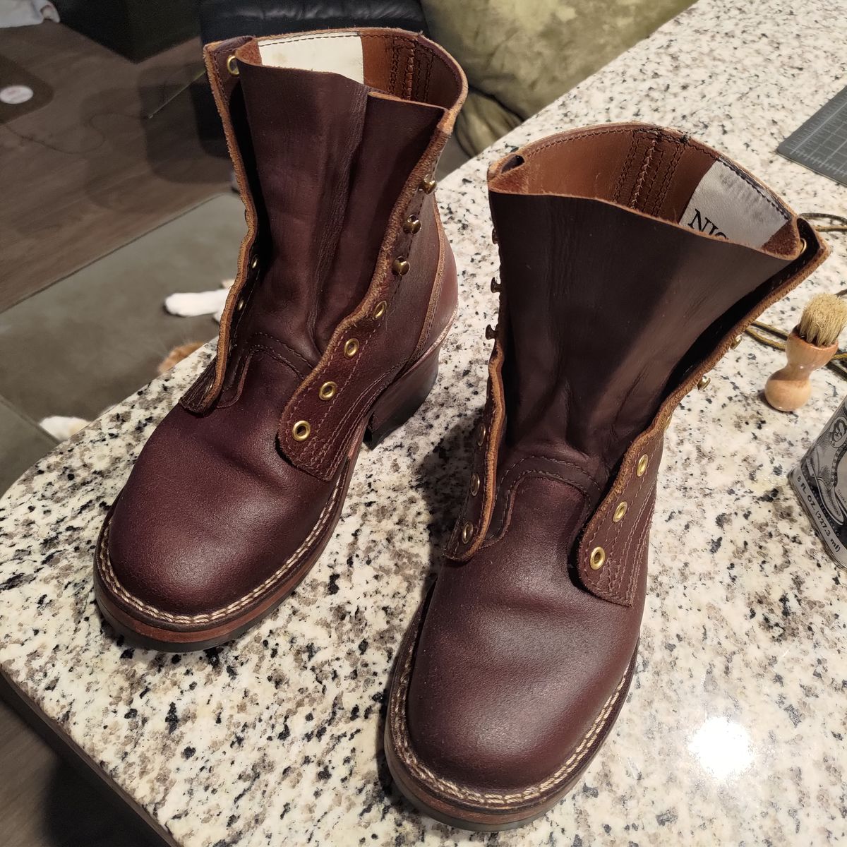 Photo by 3ringCircu5 on August 11, 2025 of the Nicks MTO in Horween Tan Waxed Flesh.