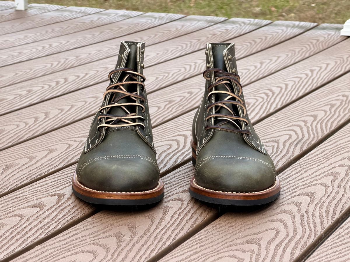 Photo by forbiddenboot on November 5, 2025 of the Truman Dark Olive Predator in Dark Olive.