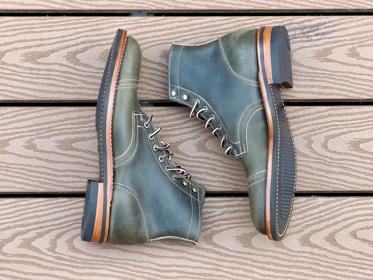 Photo by forbiddenboot on November 5, 2025 of the Truman Dark Olive Predator in Dark Olive.