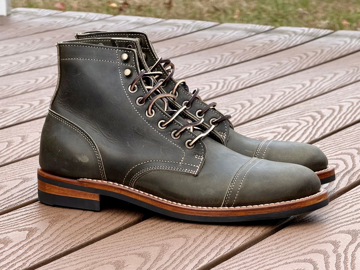 Photo by forbiddenboot on November 5, 2025 of the Truman Dark Olive Predator in Dark Olive.