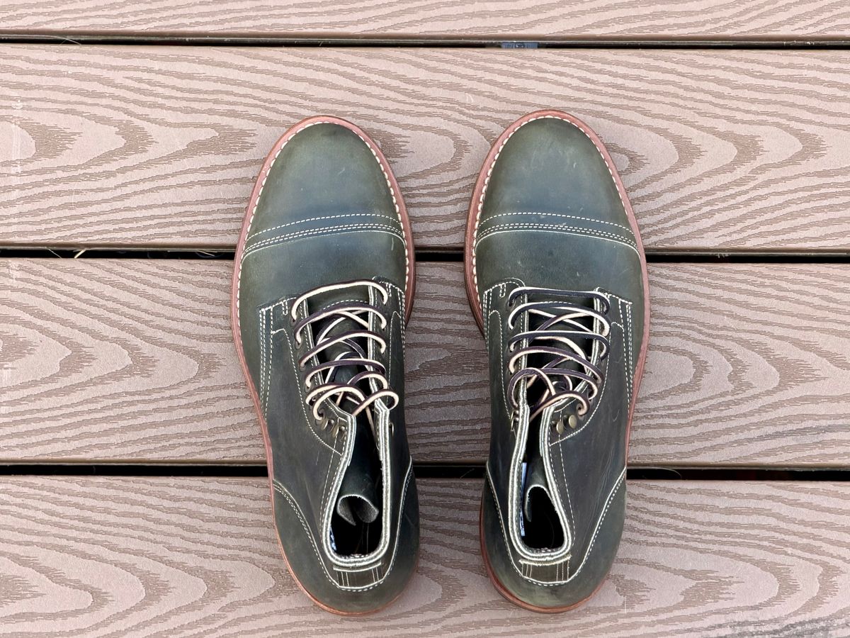 Photo by forbiddenboot on November 5, 2025 of the Truman Dark Olive Predator in Dark Olive.