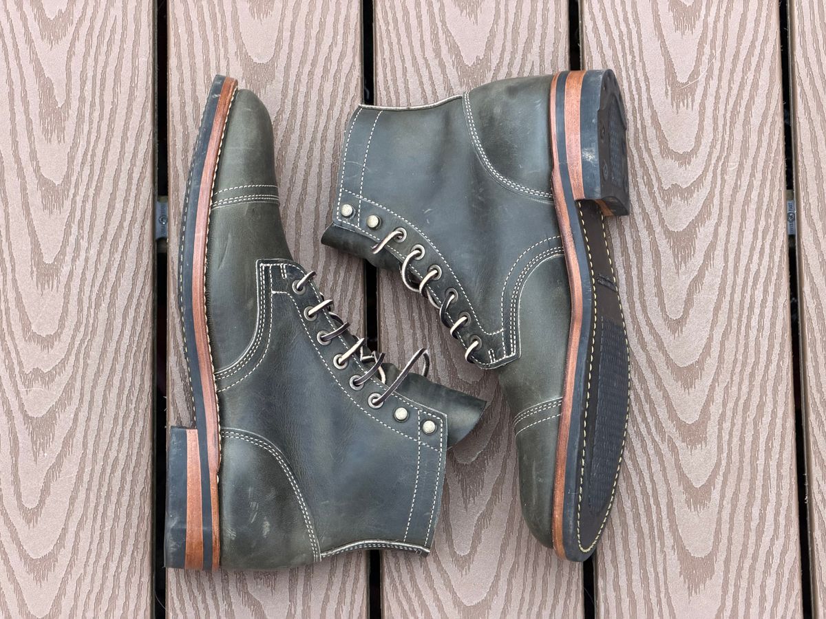 Photo by forbiddenboot on December 5, 2025 of the Truman Dark Olive Predator in Dark Olive.