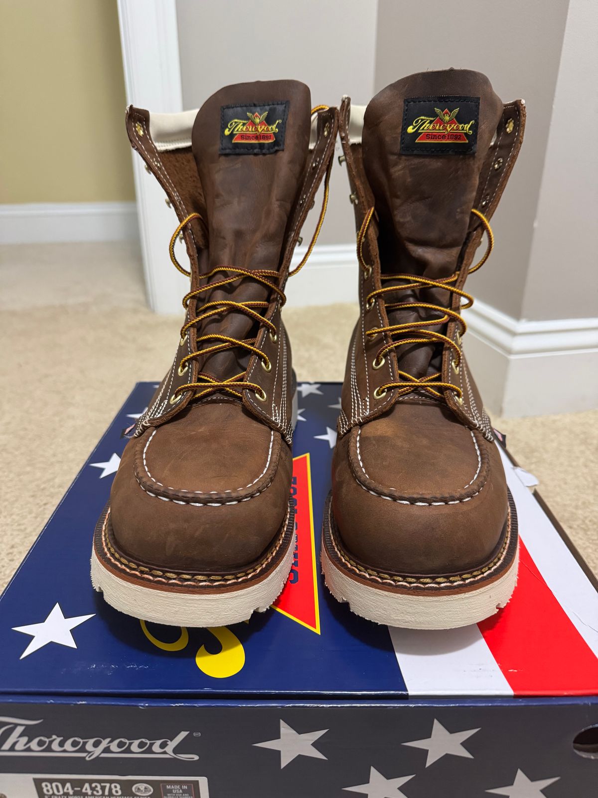 Photo by Michael_T on May 2, 2025 of the Thorogood American Heritage 8" Moc Toe in Seidel Trail Crazy Horse.