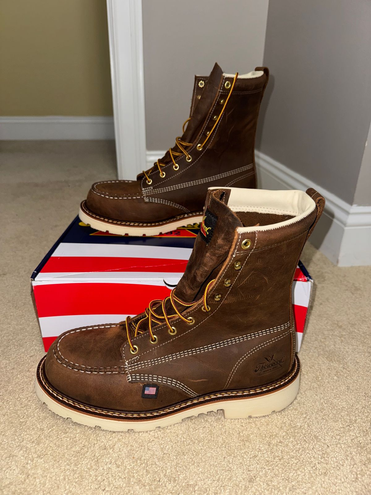 Photo by Michael_T on May 2, 2025 of the Thorogood American Heritage 8" Moc Toe in Seidel Trail Crazy Horse.