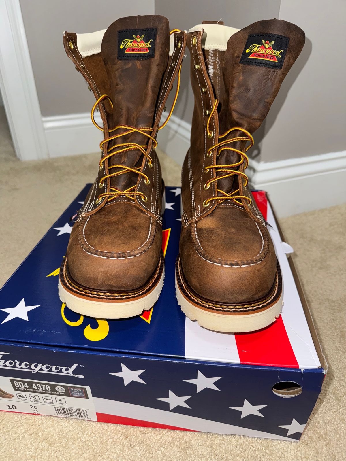 Photo by Michael_T on May 2, 2025 of the Thorogood American Heritage 8" Moc Toe in Seidel Trail Crazy Horse.