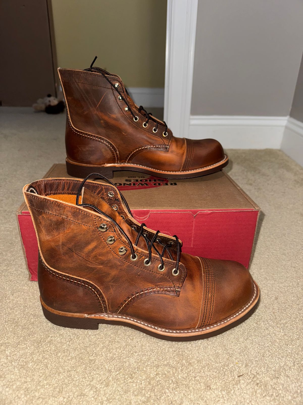 Photo by Michael_T on May 2, 2025 of the Red Wing Iron Ranger in S.B. Foot Copper Rough and Tough.