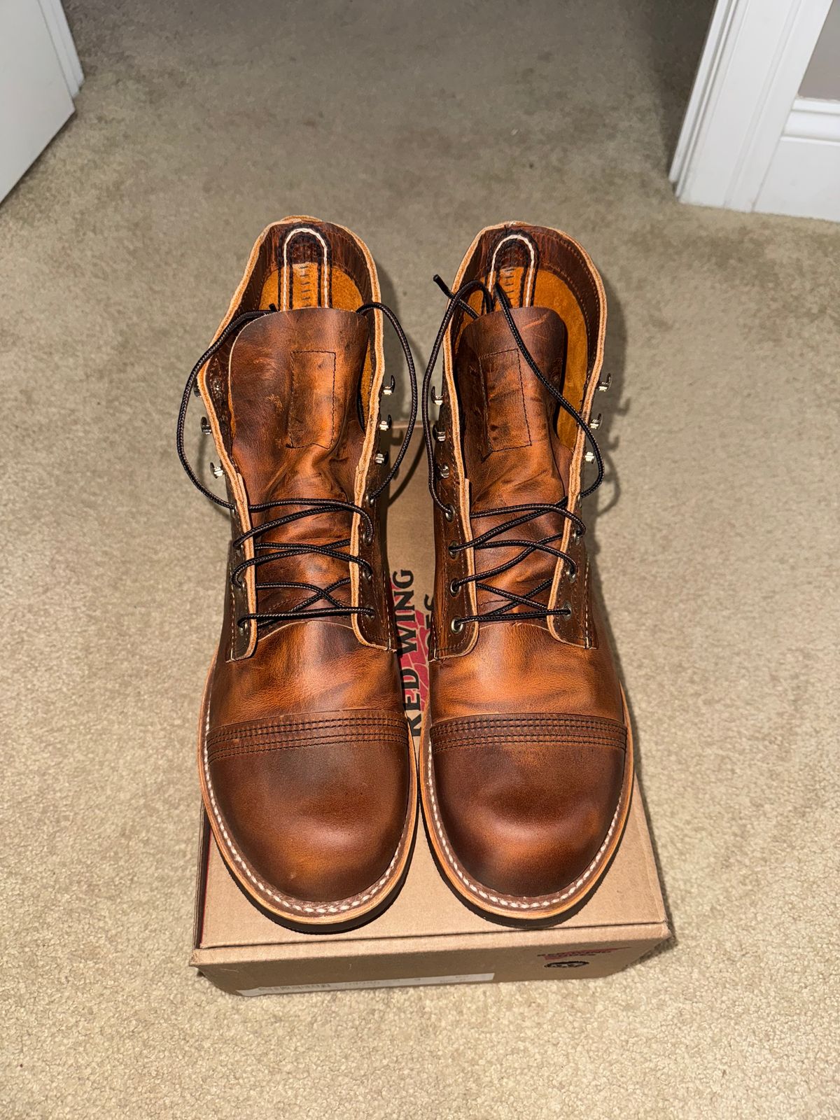 Photo by Michael_T on May 2, 2025 of the Red Wing Iron Ranger in S.B. Foot Copper Rough and Tough.