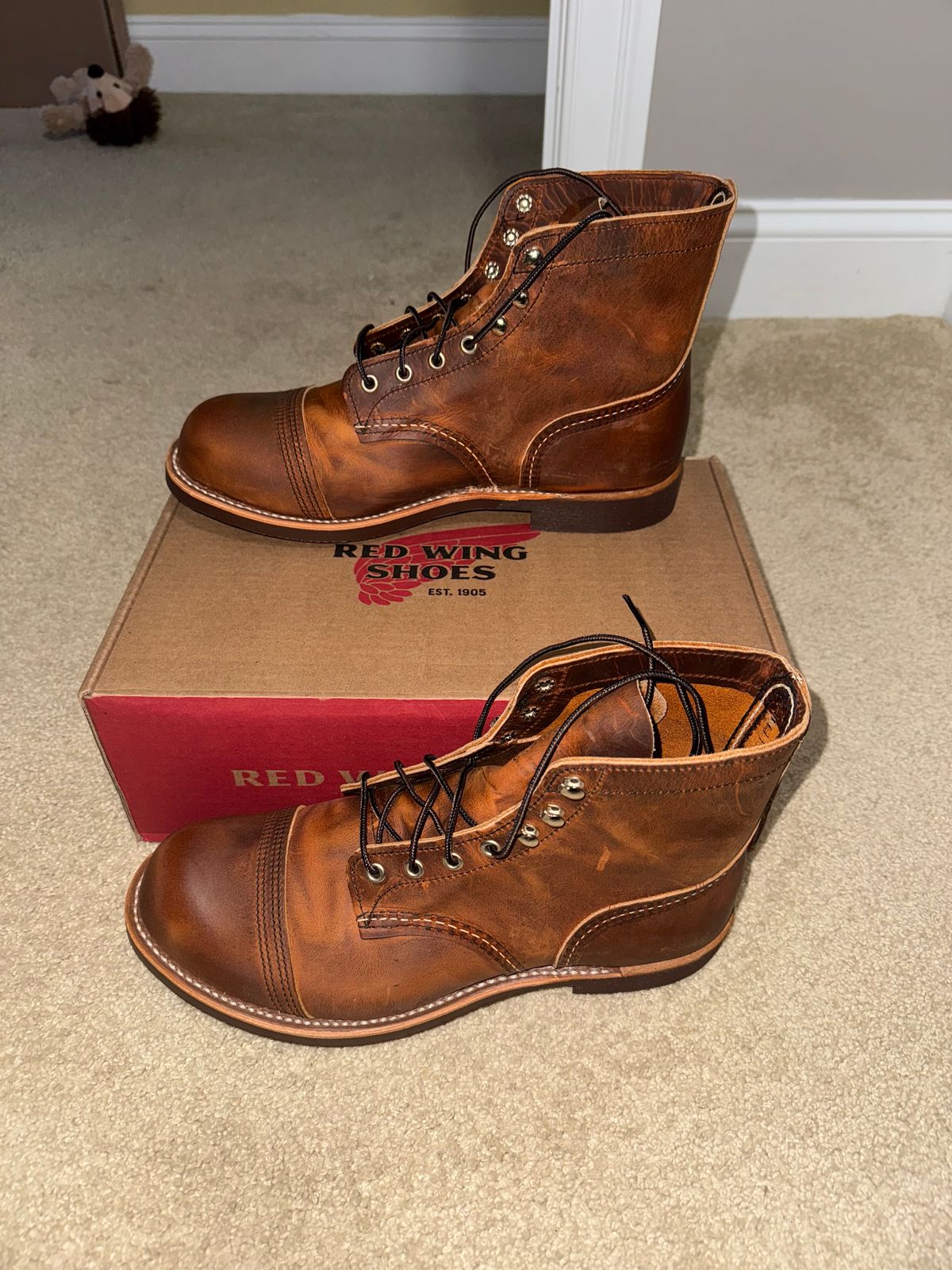 Photo by Michael_T on May 2, 2025 of the Red Wing Iron Ranger in S.B. Foot Copper Rough and Tough.