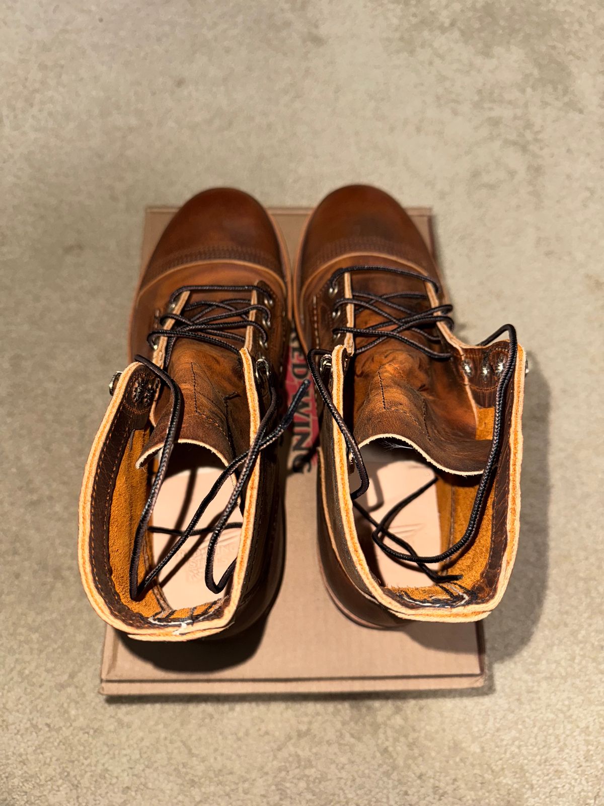 Photo by Michael_T on May 2, 2025 of the Red Wing Iron Ranger in S.B. Foot Copper Rough and Tough.