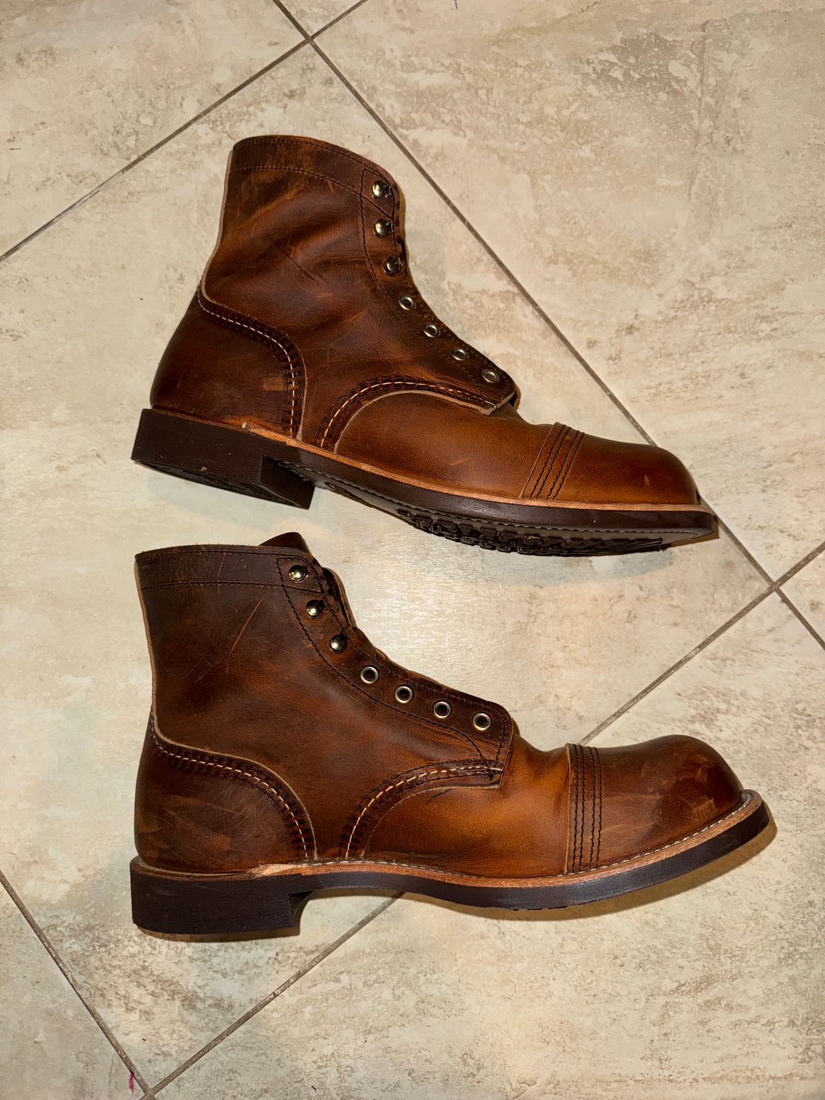 Photo by Michael_T on May 5, 2025 of the Red Wing Iron Ranger in S.B. Foot Copper Rough and Tough.