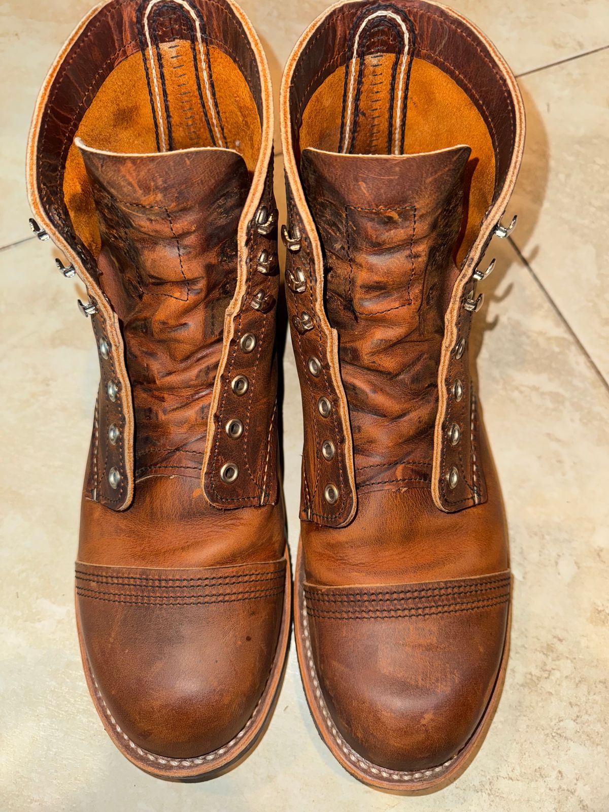 Photo by Michael_T on May 5, 2025 of the Red Wing Iron Ranger in S.B. Foot Copper Rough and Tough.