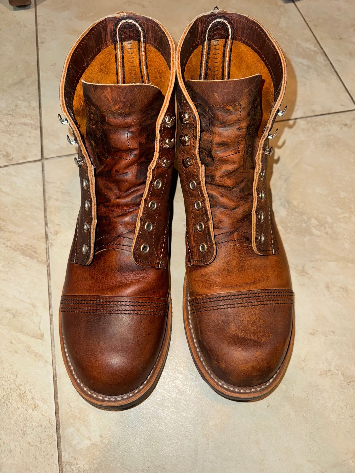 Photo by Michael_T on May 5, 2025 of the Red Wing Iron Ranger in S.B. Foot Copper Rough and Tough.