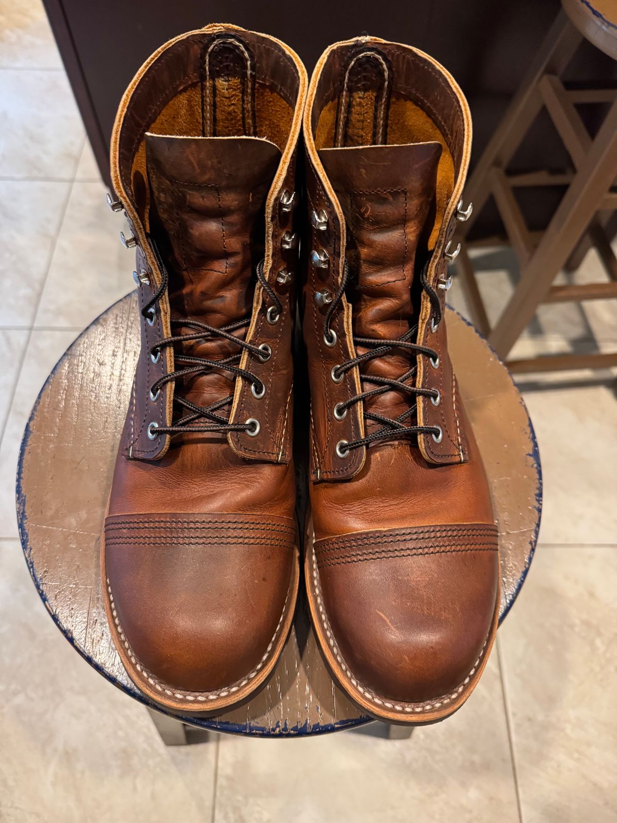 Photo by Michael_T on May 5, 2025 of the Red Wing Iron Ranger in S.B. Foot Copper Rough and Tough.