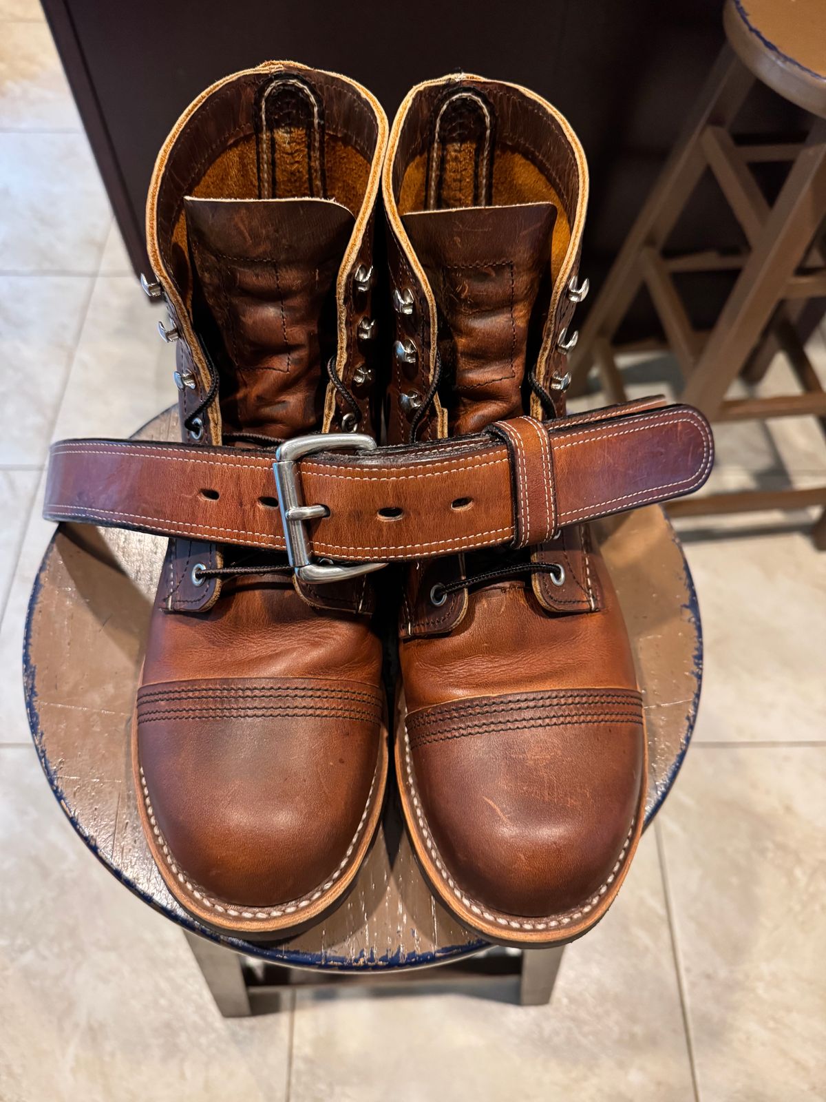 Photo by Michael_T on May 5, 2025 of the Red Wing Iron Ranger in S.B. Foot Copper Rough and Tough.