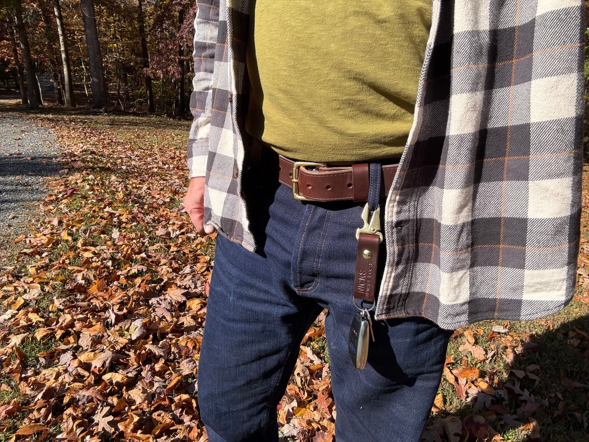 Photo by Odyssey.Rider on November 1, 2025 of the Nicks Heritage Belt in Wickett & Craig Buck Brown Double Stuffed.