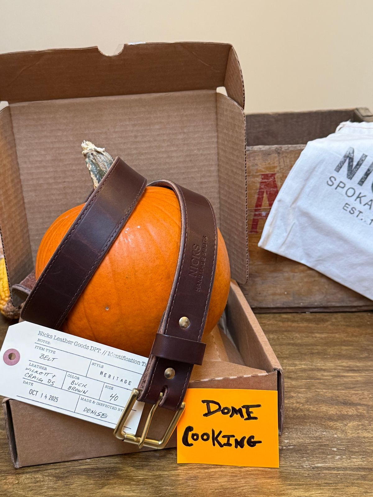 Photo by Odyssey.Rider on November 1, 2025 of the Nicks Heritage Belt in Wickett & Craig Buck Brown Double Stuffed.