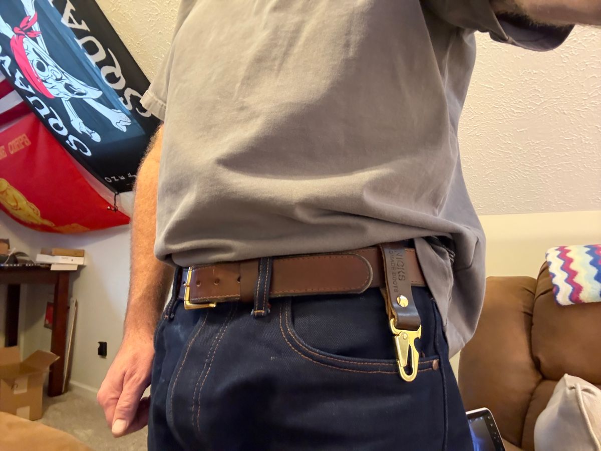 Photo by Odyssey.Rider on December 5, 2025 of the Nicks Heritage Belt in Wickett & Craig Buck Brown Double Stuffed.