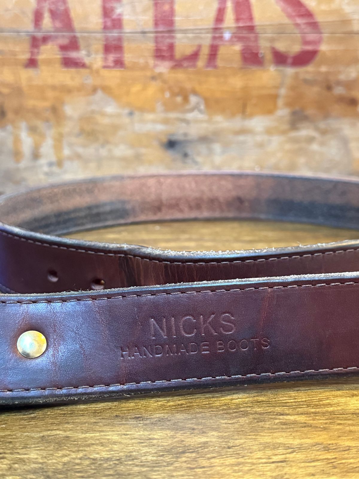 Photo by Odyssey.Rider on December 30, 2025 of the Nicks Heritage Belt in Wickett & Craig Buck Brown Double Stuffed.