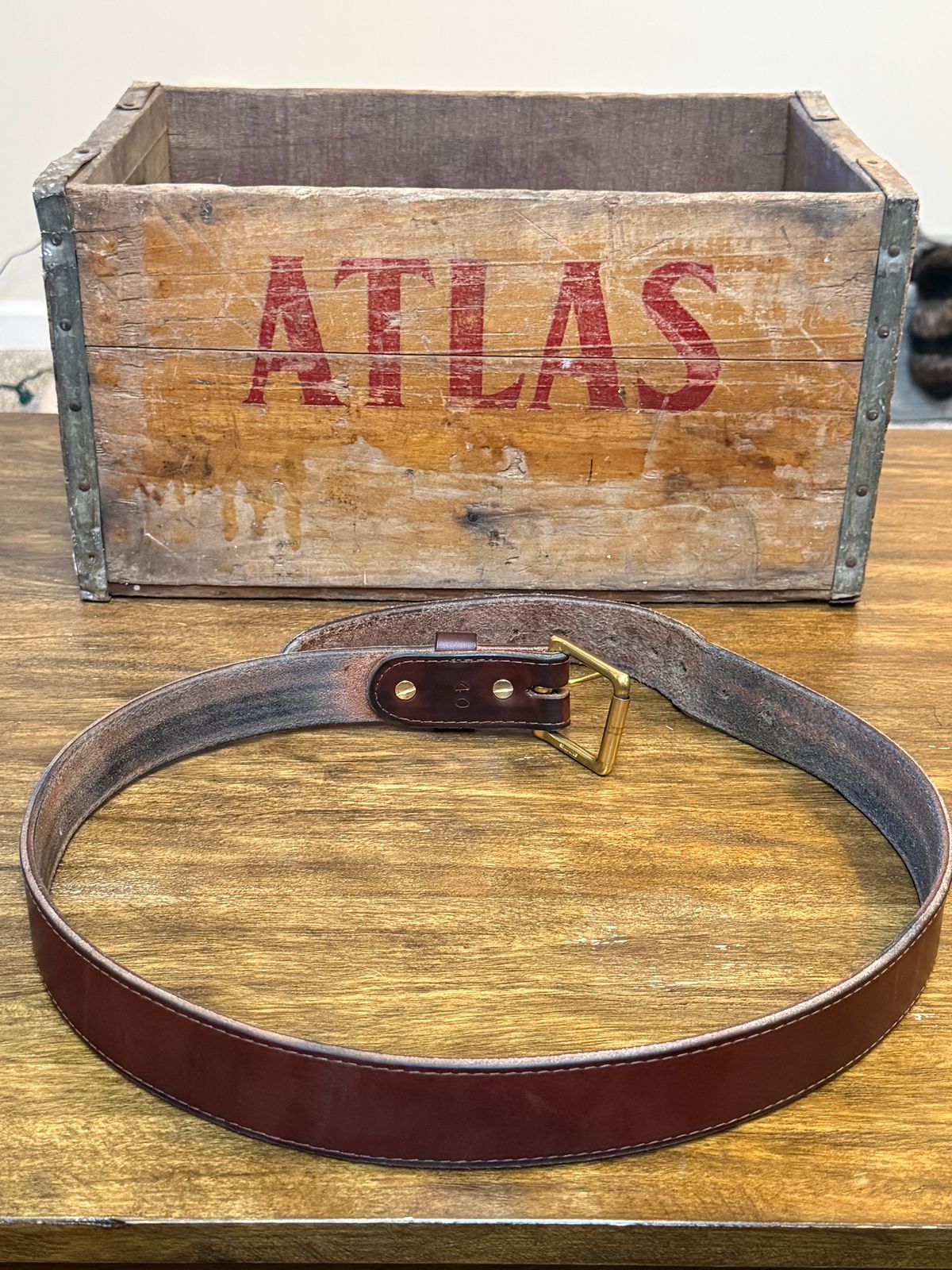 Photo by Odyssey.Rider on December 30, 2025 of the Nicks Heritage Belt in Wickett & Craig Buck Brown Double Stuffed.