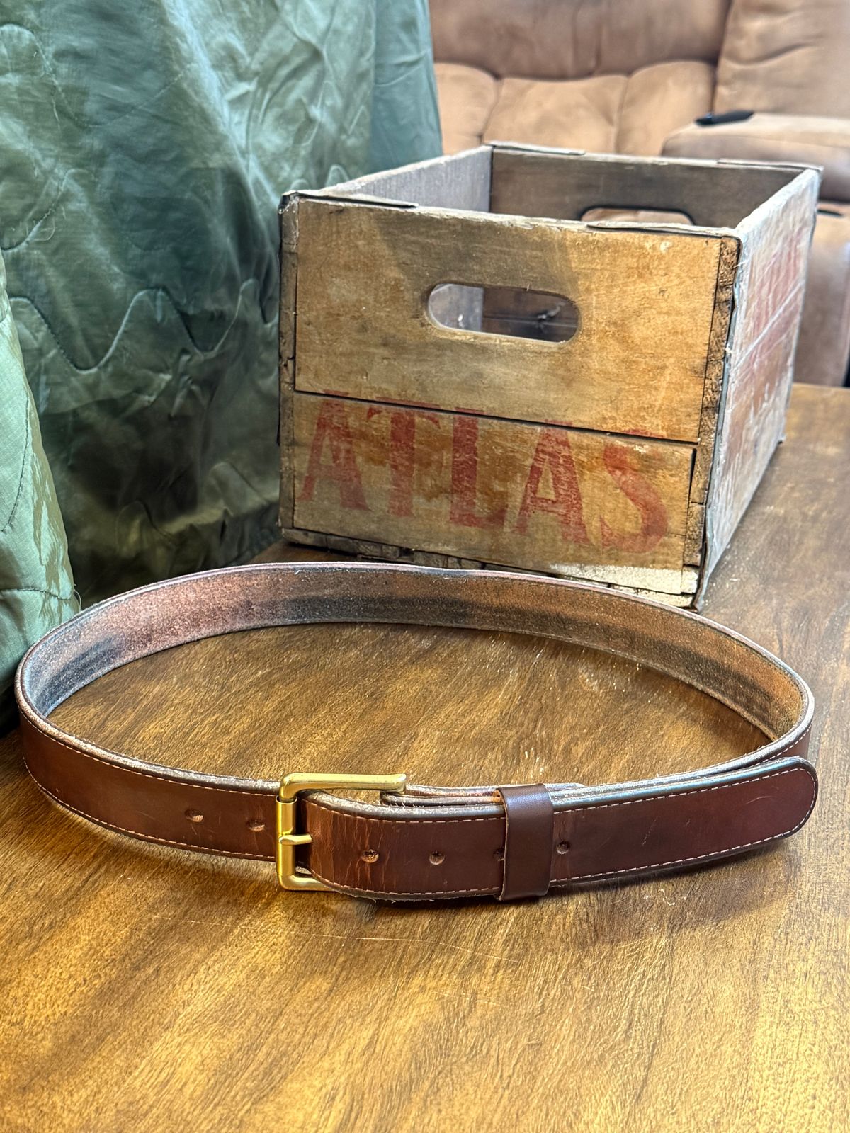 Photo by Odyssey.Rider on February 2, 2026 of the Nicks Heritage Belt in Wickett & Craig Buck Brown Double Stuffed.